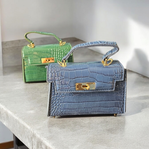 Mini Crocodile Embossed Handbag - Picture 5 of 9